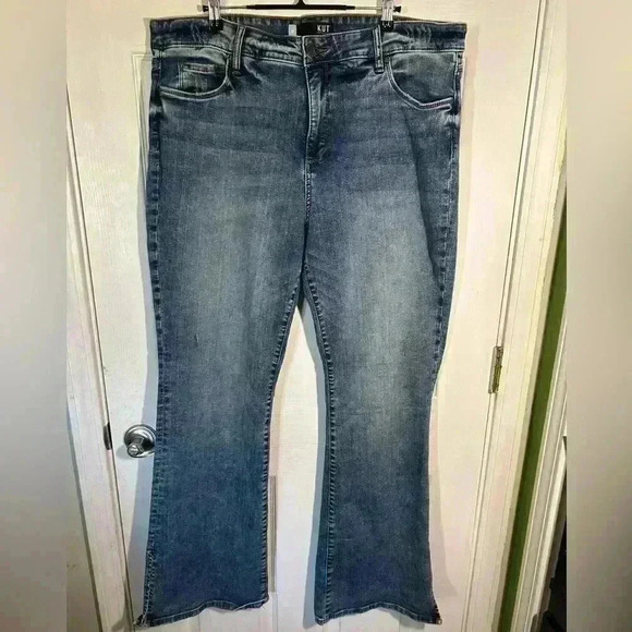 Kut from the Kloth Ana High Rise Fab Ab Flare. Size 18. Denim. Distressed. - Picture 1 of 16